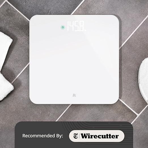 Greater Goods AccuCheck Digital Scale for Body Weight - Accurate Digital Bathroom Scale with High-Precision Sensors, Large Easy-to-Read Backlit Display, 400 lb Capacity, Auto Step-On (White)