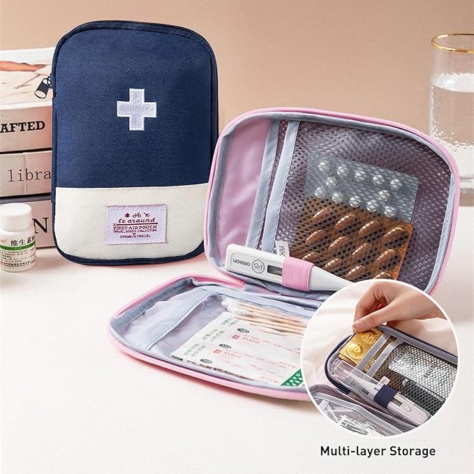 Medication Organizer Storage Bag,Large Capacity Portable Pill Bottle Organizer with Hand, Empty First Aid Kit for Home and Travel