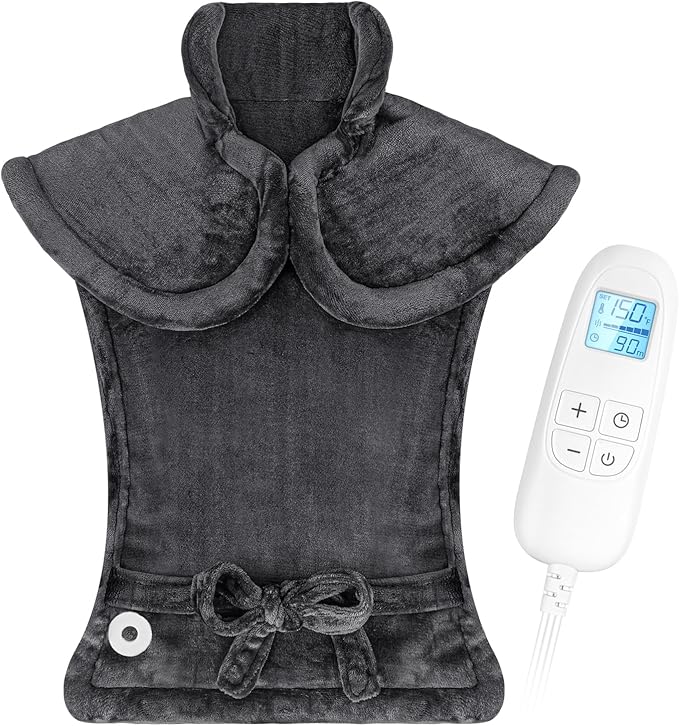 Heating Pad for Neck and Shoulders and Back Pain Relief, FLUFFYWARMTH Birthday Gifts for Women Men Mom Dad Elderly, Self Care Gifts for Him Her Wife Husband, Cozy 24"x33" Large Electric Heating Pad