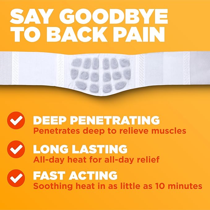 ThermaCare Advanced Back & Hip HeatWraps, Long-Lasting, Disposable Heat Therapy for Lower Back Pain, Muscle Soreness, & Herniated Discs, Drug-Free (L-XL, Pack of 10)