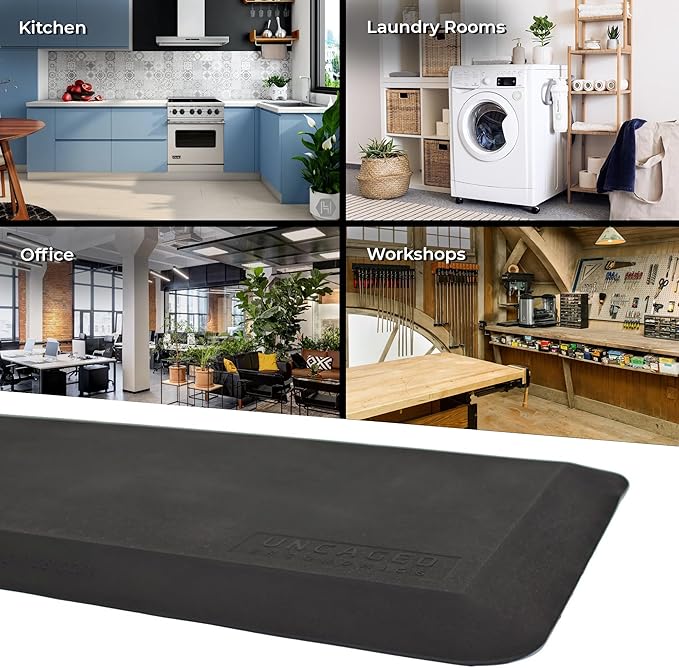 Anti Fatigue Mat Standing Desk 20x34, Non-Slip Standing Mat for Kitchen Floor, Home and Office, Thick Ergonomic Supportive All Day Padded Foam Rugs