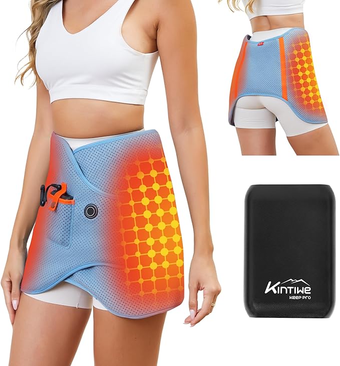 Dual Hip Heating Pad for Hip Support Brace,12V Heated Hip Wrap with 15000mAh Battery and Hot Cold Modes for Double HIPS,Back&Abdomen,Thighs,Shoulders,Portable Electric Heat Pad Belt for Women Men