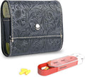 Pill Organizer,Haecsfl Weekly Travel Pill Case Box Medication Reminder Daily AM PM, Day Night 7 Compartments,for 4 Times A Day, 7 Days a Week-Includes Leather PU Carrying Case(1-Carved Black)