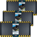 FEATOL Anti Fatigue Mat Industrial, Ergonomic Standing Floor Mat for Work for Stand -Safety Support for Leg & Back Pain(Yellow Border, 20" x 39", 3PC)