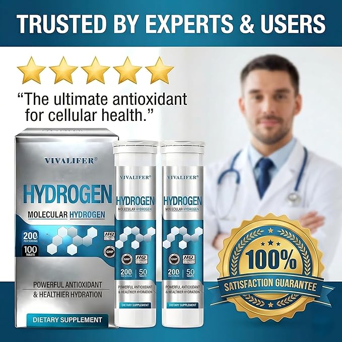 Hydrogen Water Tablets 100 Count (Lemon & Raspberry Flavor) - High PPM Molecular Hydrogen & Elemental Magnesium Supplement - Dissolvable H2 Generator for Energy, Muscle Recovery & Hydration