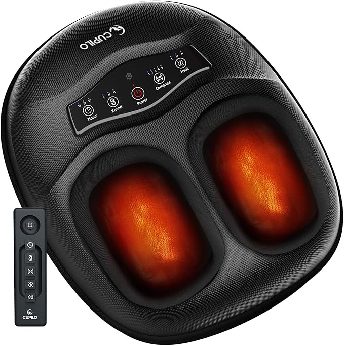 FSA Foot Massager with Heat and Remote - HSA Eligible, Feet Massager for Plantar Fasciitis & Neuropathy, Shiatsu Deep Kneading for Foot Pain Relief, Gifts for Women Mom