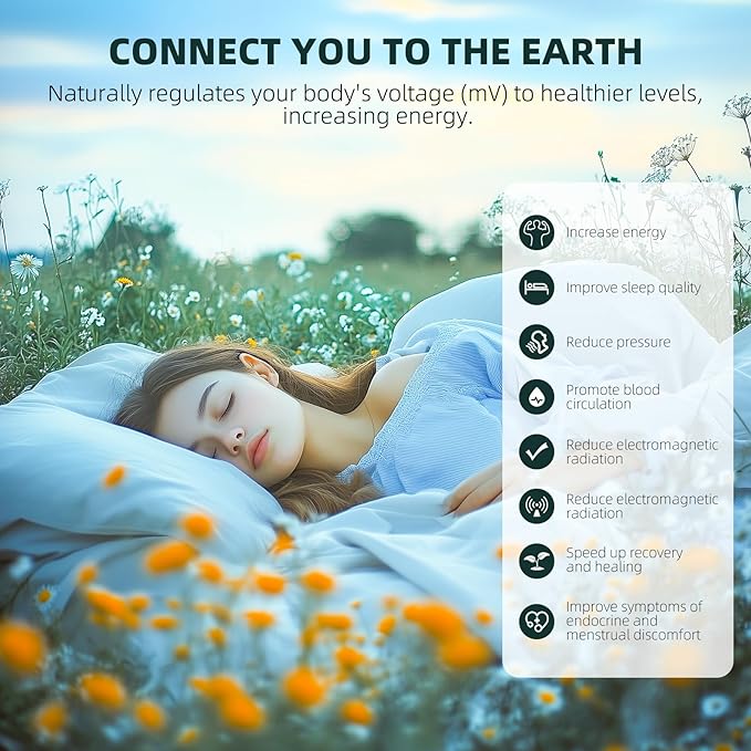 Grounding Sheet, 90% Organic Cotton+10% Pure Silver Organic Grounded Sheet for Improved Sleep, Pain Relief, with Static Grounding Cord and Test Pen (Gray, (60.1 * 80.1 * 15 in))