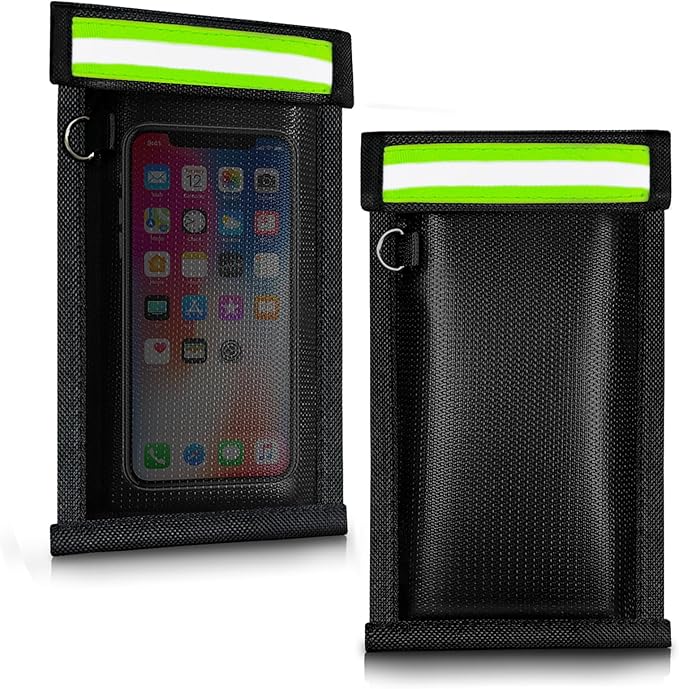 Faraday Bags for Phones and Car Keys (2 Pack), Military Grade Signal Blocking Bag Blocks 5G, WiFi, GPS, RFID & Bluetooth, Anti-Theft Protection for Phones & Digital Privacy