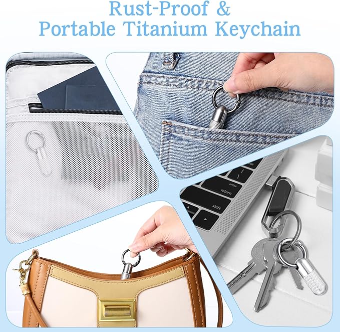 Small Pill Case Keychain Tiny Portable Carabiner Clip Pill Holder Bottle Micro Waterproof Metal Pill Container Mini Emergency Medicine Organizer (Silver Reticulation)