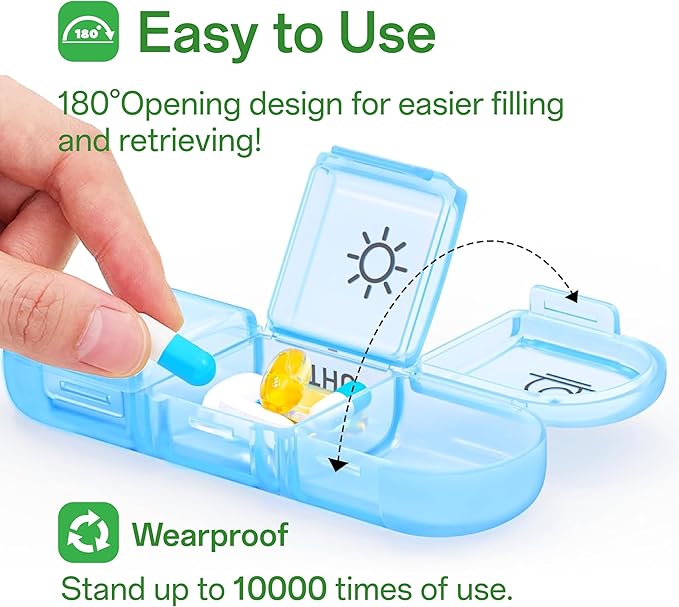 Weekly Pill Organizer 3 Times a Day, Large 7 Day Pill Box 3 Times a Day with Separate Container, Portable Pill Case for Fish Oil and Supplements Medication, Vitamins