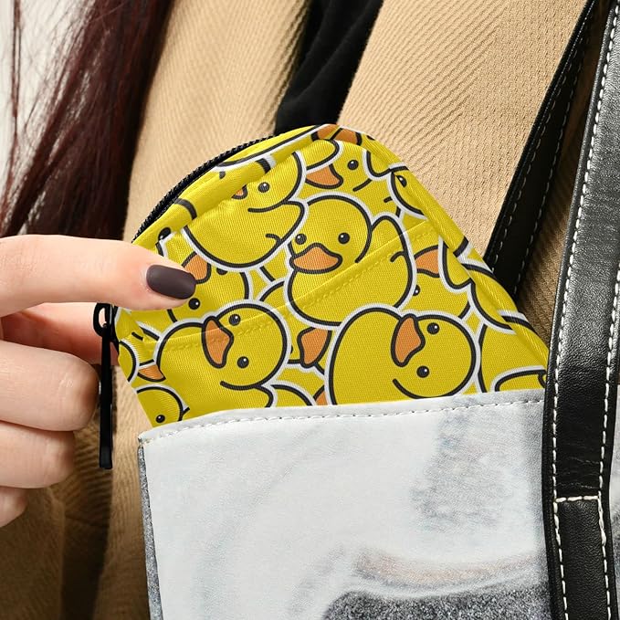 Pill Box Yellow Duck Cartoon 7 Day Pill Case Travel Pill Organizer Bag with Zipper Portable Weekly Vitamin Medicine Supplement Holder Pouch Bag