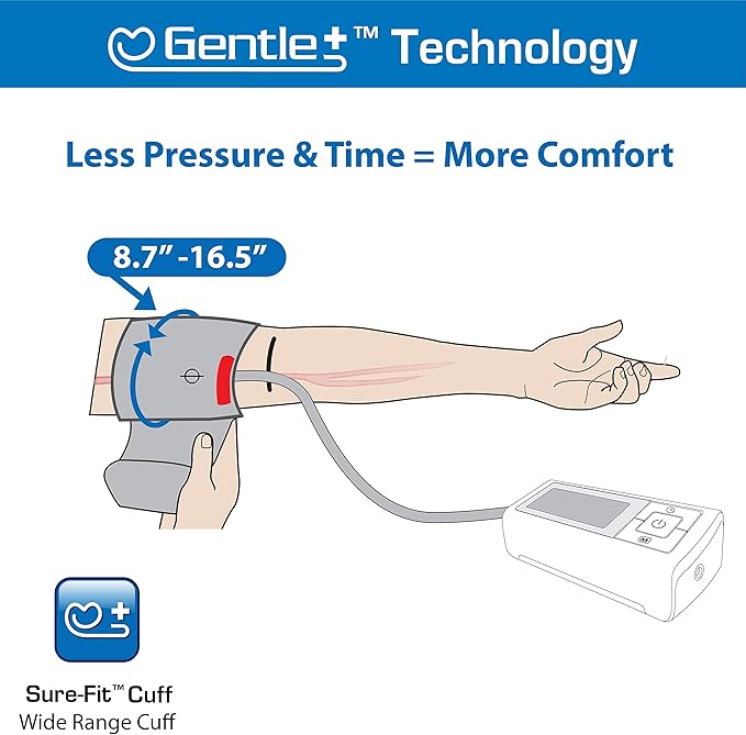 Microlife Series 200 Automatic Upper Arm Blood Pressure Monitor, Wide-Range Cuff Fits Most Adult Arms up to 16.5 in/Large, (Stores 30 Results), Compact Digital Blood Pressure Machine, Storage Pouch