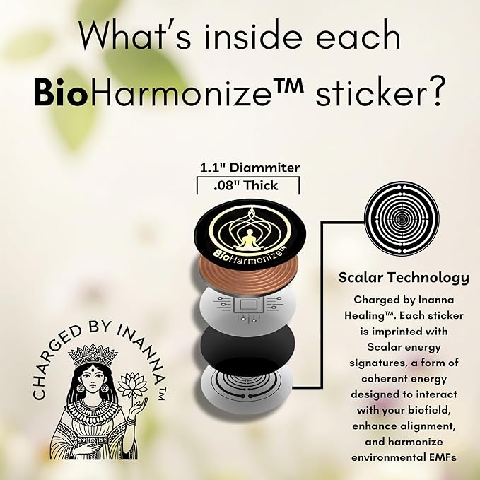 Phone EMF Harmonizing Stickers — Multifaceted Neutralizer with Patented Quantum Technology & Natural Minerals | Pack of 6