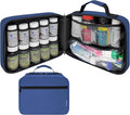 Large Pill Bottle Organizer - 10 Pockets Medicine Bag for Travel & Home Storage - Blue