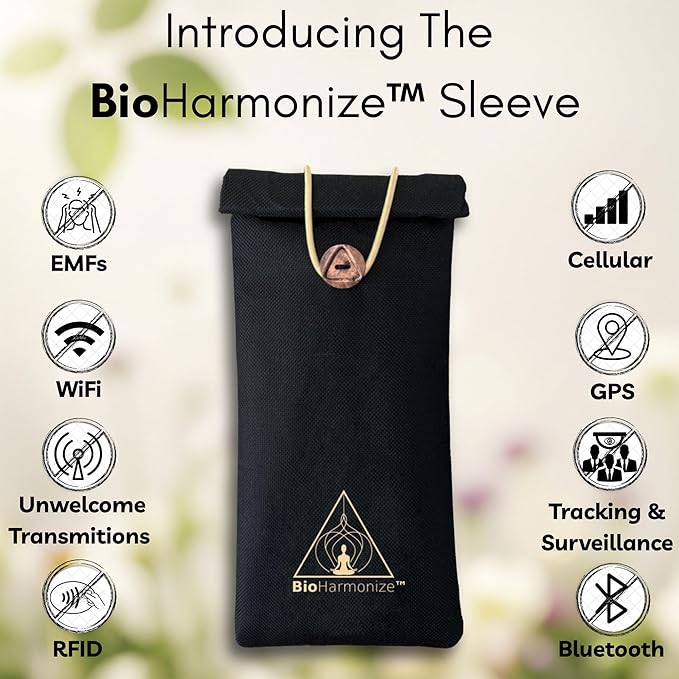 EMF Shield Phone Sleeve - Full Privacy & RF Signal Blocking, Double Shielding Faraday Fabric, Quantum Harmonization Tech