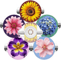 Libre 3 Sensor Covers Waterproof Floral, Amolyfe 10 Pack Libre 3 & Plus Sensor Covers, Bump-Proof with Hard Cap, Easy-Peel Tab Patches for Free Style Glucose Sensor, 14-Day Protection (Bloom)