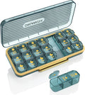 Pill Organizer 3 Times A Day, 7 Day Pill Box 3 Times A Day - Acedada Weekly Vitamin Box Organizer with 7 Separate Containers, Portable Daily Medicine Planner Case for Vitamin Fish Oil Supplement, Blue