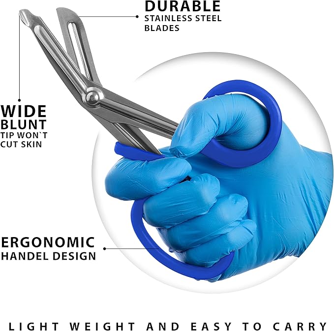 ASA TECHMED Nurse EMT Starter Pack Stethoscope, Blood Pressure Monitor and Trauma 7.5" EMT Shear Ideal Gift for Nurses, Medical Students, Firefighters, Police and Personal Use (Royal Blue) Standard