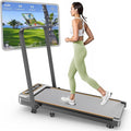 Foldable Treadmill with 10% Incline, 3.5HP Low Noise Walking Pad Treadmill with Handle Bar, Rayspace 4 in 1 Portable Under Desk Treadmills for Home/Office, 350 Lbs Capacity, APP & Remote Control