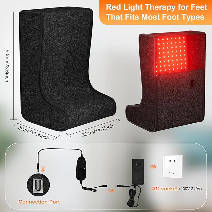 Red Light Therapy for Feet,4 Modes for Legs Ankle,Infrared Light Therapy Consisting of 420 Dual Wavelength LED,Adjustable Power and Time Controller