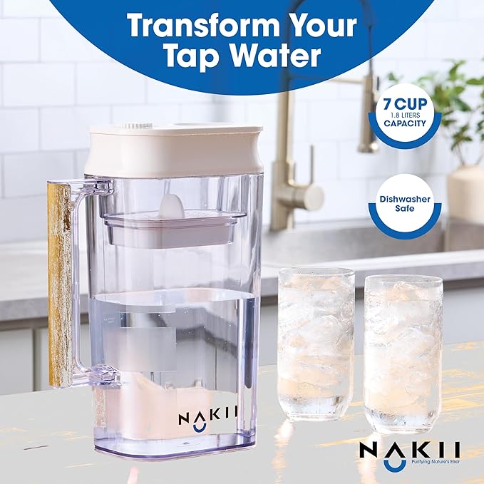 Water Filter Pitcher - Long Lasting 150 Gallons, Supreme Fast Filtration and Purification Technology, Removes Chlorine, Metals for Clean Tasting Drinking Water, WQA Certified,