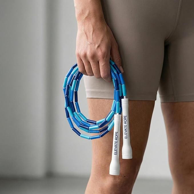 Elevate Rope Professional Beaded Jump Rope - 3m Adjustable, Quality Beads & Poly Cord - For Freestyle, Cardio & Tricks - All Levels & Indoor/Outdoor Use