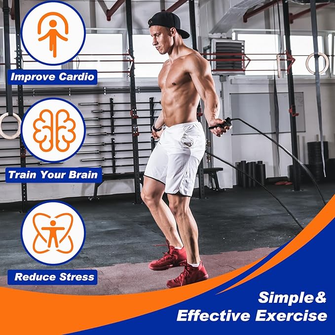Lewtemi 2 Pcs Flow Rope for Fitness Double Woven Workout Rope Adjustable Length Flow Jump for Working out Men Women Training Exercise Gym Indoor Outdoor Beginner, 9 ft