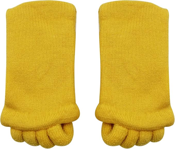 AIBEARTY 3 Pairs Yoga Sport Gym Five Toe Separator Socks Foot Massage Toeless Socks