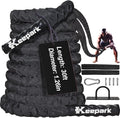 Battle Ropes for Home Gym Exercise: 1.26 Inch Diameter 30FT Length Workout Rope Exercise Rope Training Ropes with Protective Sleeve for Kids Men Women Exercise Fitness & Strength Training