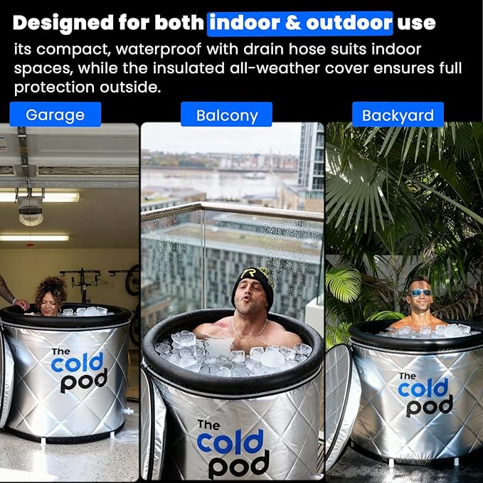 Ice Bath Tub for Athletes with Cover: 85 Gallons Cold Plunge Tub for Recovery, Multiple Layered Portable Ice Bath Plunge Pool by The Cold Pod