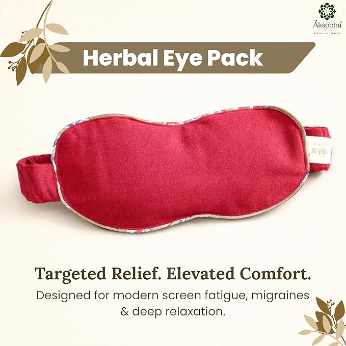 Migraine Eye Mask for Puffy Eyes – Microwaveable Hot and Cold Therapy Eye Pack with Adjustable Strap, Washable Removable Cover, Reusable Cotton Eye Compress for Sinus Pressure