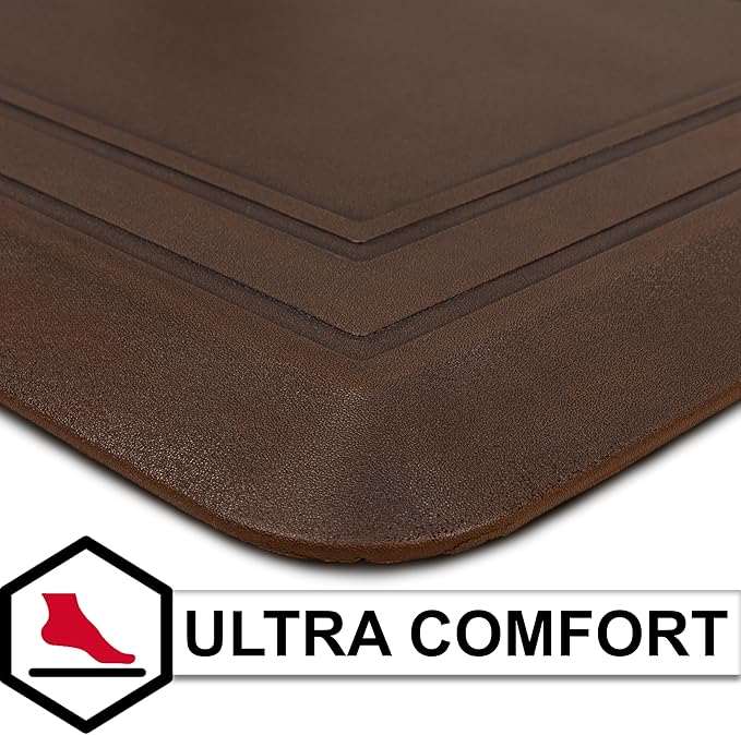 Tempur-Pedic Ultra Comfort Anti-Fatigue Frame Copper 1' 8" x 3' 6" Kitchen Floor Mat Cushioned Ergonomic Standing Desk Mat Waterproof Non-Skid Foam