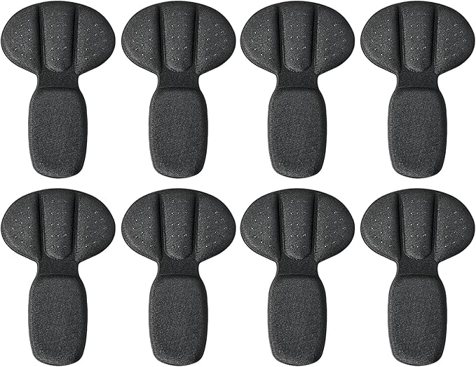 Heel Pads for Shoes Too Big, 4Pcs Mesh Adhesive Heel Grips Inserts for Boots, Loose Shoes, Reusable Heel Heel Cushion Pads for Women Men, Anti Blister Shoe Liners Heel Protectors(Black)
