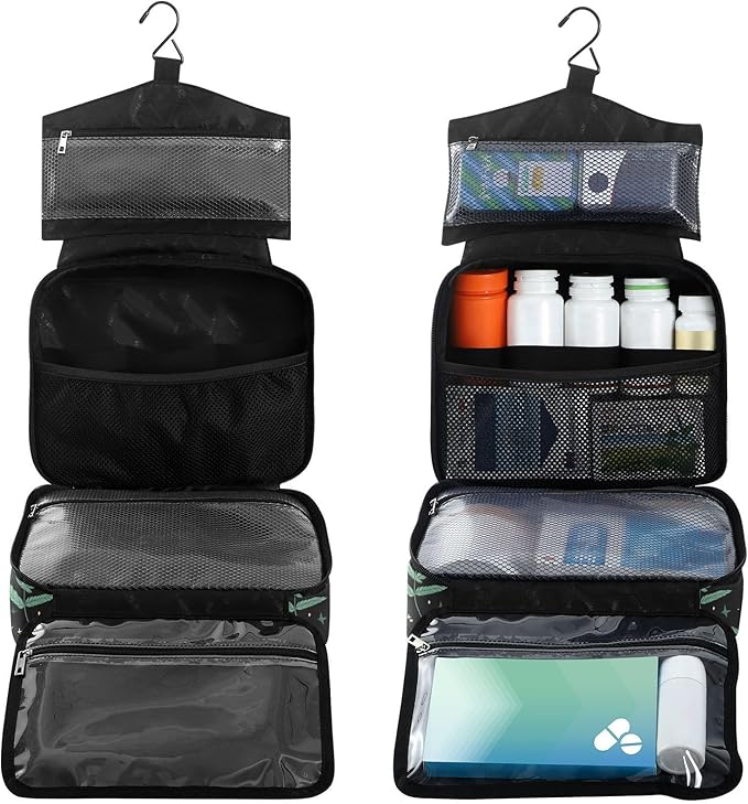 Fustylead Black Green Luna Moth with Ferns Large Medical Storage Bag with Zipper Empty First Aid Bag Trauma Kit for Traveling Hiking Camping Backpacking