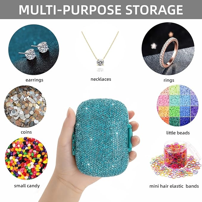 Travel Pill Container Medicine Organizer Daily Purse Pill Case Cute Pill Vitamin Box Small Pocket Pill Holder Mini Pill Organizer for Supplement(Blue)