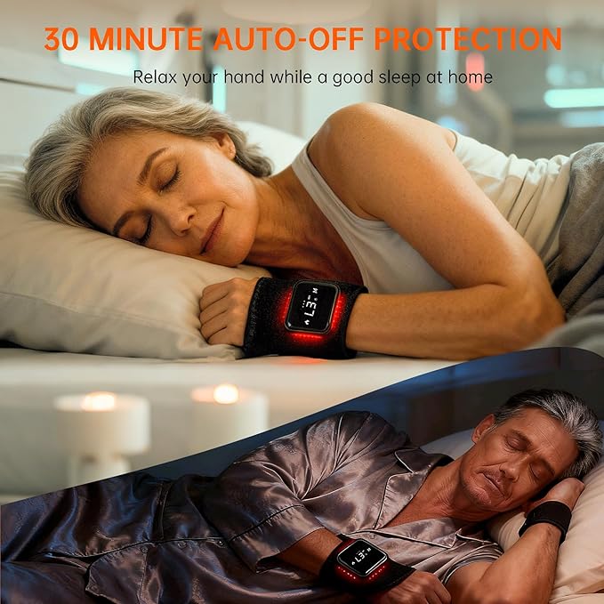Suerbeaty Red Light Device for Hands Wrist, Cordless & Rechargeable 2000mAh Controller with Auto-Off Timer, 660nm & 850nm NIR for Comfort Support