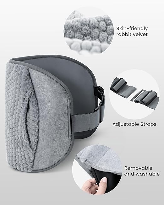 COMFIER Heating Pad with Massager for Back Pain,Extra Large Size Heating Pads for Cramps,Auto Shut Off,Wired Heated Waist Belt with 3 Vibration Modes,Grey