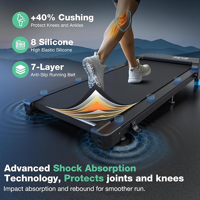 Walking Pad Treadmill with Incline, 6 in 1 Foldable Treadmill Walking Pad with Handle Bar for Home/Office, 3.0HP Compact Under Desk Treadmills, 320LBS Capacity, App, LED Display