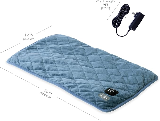 Pure Enrichment WeightedWarmth - 2-in-1 Weighted Lap Pad with Warmer (20” x 12”) 2 lbs, 3 Warmth Settings, BPA-Free, Non-Toxic Beads, & Soft Micromink — Ideal for Kids, Travel & Back Pain, or Cramps