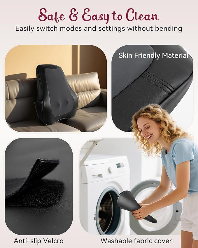 Back Massager for Pain Relief Deep Tissue, Kneading Shiatsu Neck and Back Massager with Heat, Massager for Back and Shoulder Pain, Gifts for Women Men Home Office