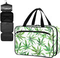 Fustylead Watercolor Green Marijuana Leaves Empty Travel First Aid Bag Large Home Medication Bag with Zipper for Pills,Vitamin,Fish Oil,Supplements for Women and Men