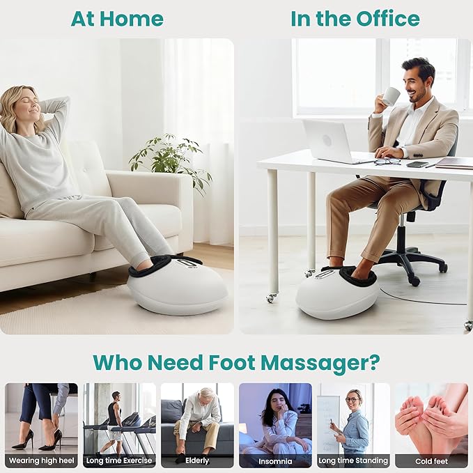 Nekteck Foot Massager with Heat for Neuropathy Plantar Fasciitis, 2026 Upgraded Shiatsu Air Compression Feet Massager for Size Up to US 11, Gifts for Him Her Relaxation (FSA Eligible HSA Eligible)