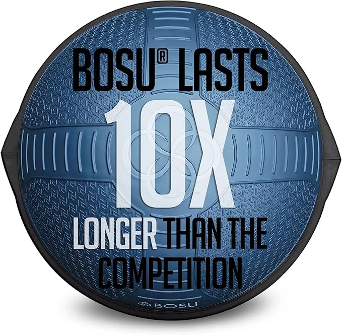 Bosu Half Ball Home Balance Exercise Trainer for Strength and Flexibility Workouts with Built to Last Burst Resistant Material and Hand Pump