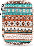 Aztec Western Ethnic Pill Box Small Travel Organizer 7 Day Weekly Geometric Medicine Case Cute Compact Size Vitamin Container Portable Pill Holder Bag with Zipper