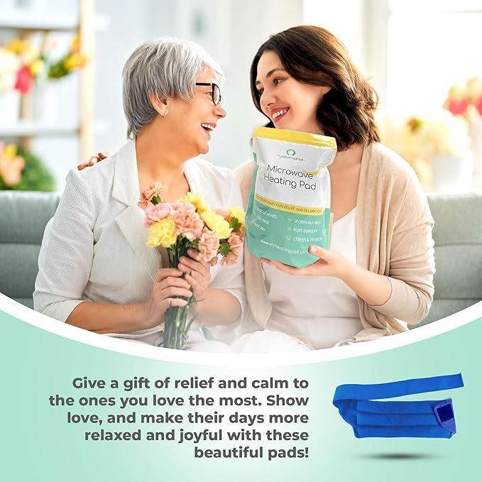 Microwavable Heating Pad for Lower Back and Menstrual Cramps - Moist Microwave Heating Pad for Muscles and Joints - Natural Microwave Hot Pack Heat Pad for Lower Back Pain - 1 Pack Blue