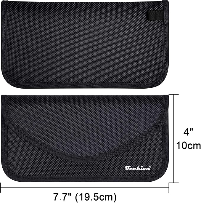Signal Blocking Bag, 2 Pack RFID Faraday Bag Shield Pouch Cage Box Wallet Case for Cell Phone and Car Key FOB, Privacy Protection, Anti-Hacking - Black & Hot Pink