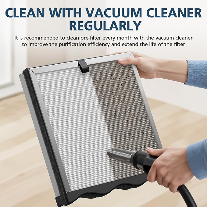 JF239 Replacement Filter for JF239 & JF268 Air Puri-fier, True HEPA 13 Filters for Home Large Room Up to 1100ft², 3-in-1 High Efficiency, Activated Carbon for Dust, Pollen, Smoke, Pet Odors, 2 Pack
