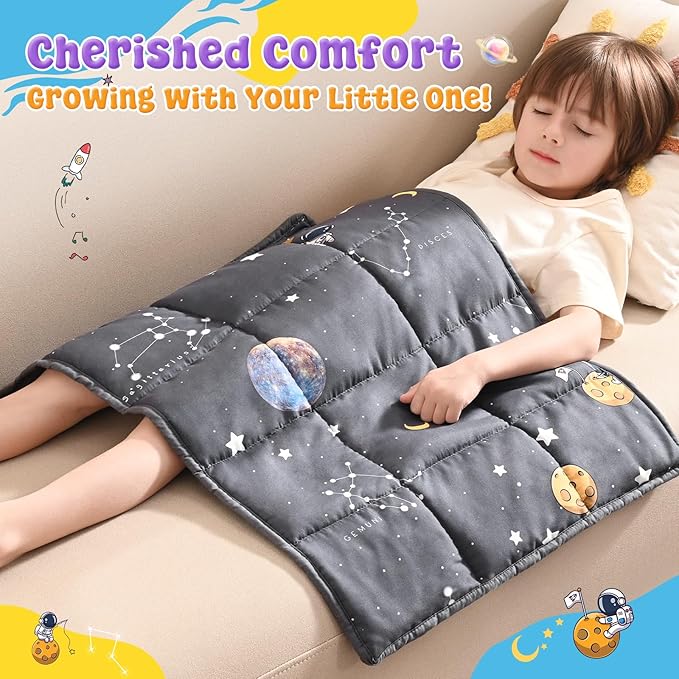 anfie Weighted Lap Pad 2 Pounds, Weighted Blanket (20"*30") Cooling Blanket for Sleeping,Weighted Throw Blanket for Travel Indoor Outdoor (Space Grey)