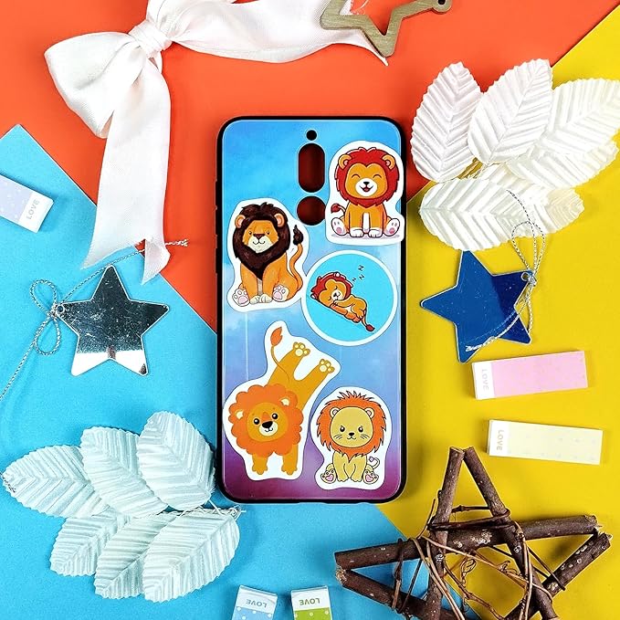 BulbaCraft Lion Stickers - Lion Gifts, Animal Birthday Party Decorations, Gifts for Women & Men