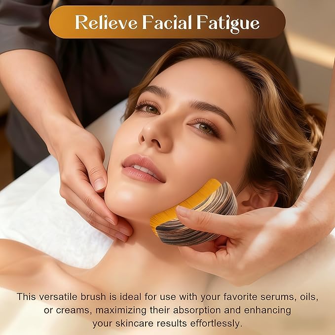 2PCS Lymphatic Contour Face Brush, Lymphatic Drainage Massager for Face,Ergonomically Designed to Fit The Skin Precisely.